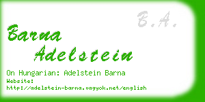 barna adelstein business card